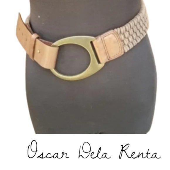NWT Oscar De La Renta Braided Belt in Silver, Good and Hematite Belt Oscar de la Renta Solid Belts for Women for sale | eBay main image 3